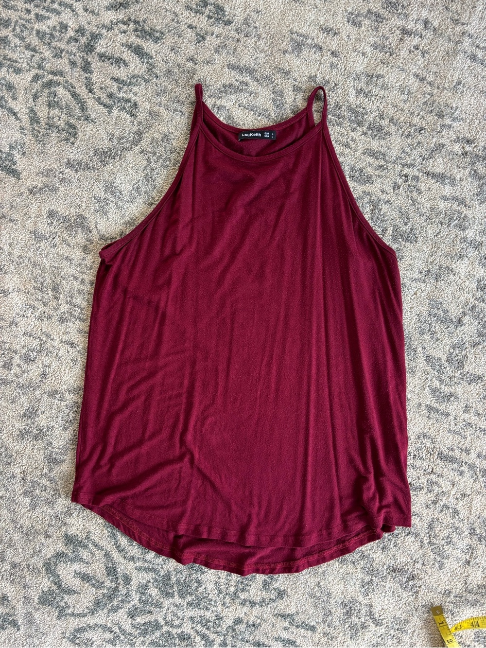 Women's Red High Neck Tank Top